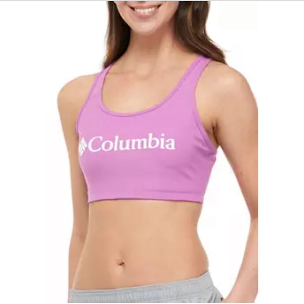 NWT Columbia Logo Sports Bra in Blossom Pink